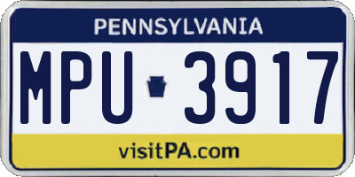 PA license plate MPU3917