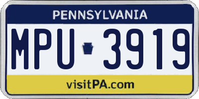 PA license plate MPU3919