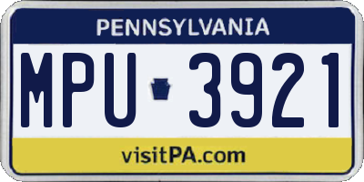 PA license plate MPU3921