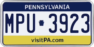 PA license plate MPU3923