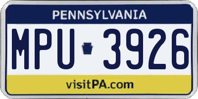 PA license plate MPU3926