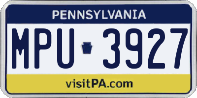 PA license plate MPU3927