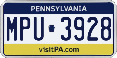 PA license plate MPU3928