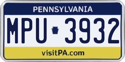PA license plate MPU3932