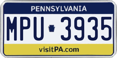 PA license plate MPU3935