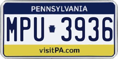 PA license plate MPU3936