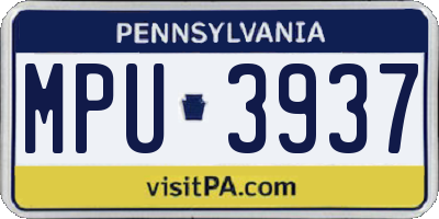 PA license plate MPU3937