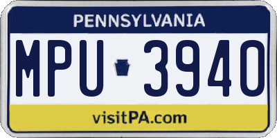 PA license plate MPU3940
