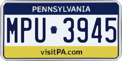 PA license plate MPU3945
