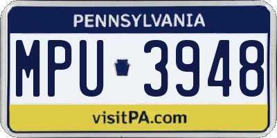 PA license plate MPU3948