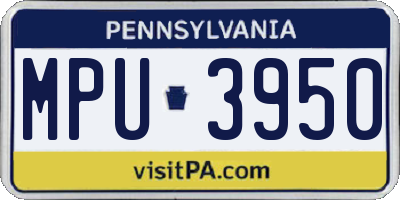 PA license plate MPU3950