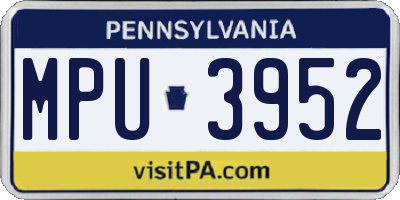 PA license plate MPU3952
