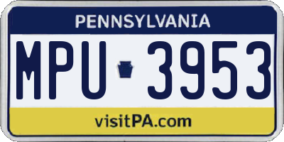PA license plate MPU3953