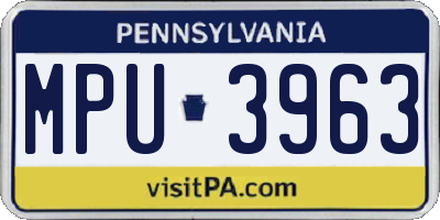 PA license plate MPU3963