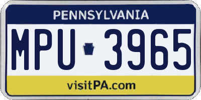 PA license plate MPU3965
