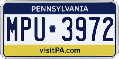 PA license plate MPU3972