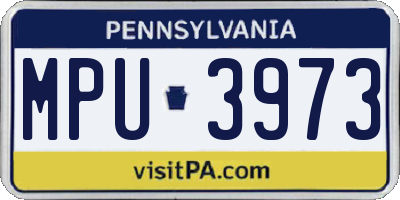 PA license plate MPU3973