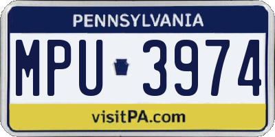 PA license plate MPU3974