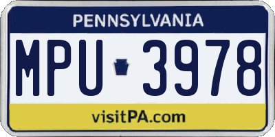 PA license plate MPU3978