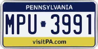 PA license plate MPU3991