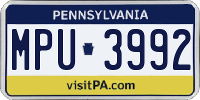 PA license plate MPU3992
