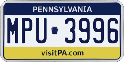 PA license plate MPU3996