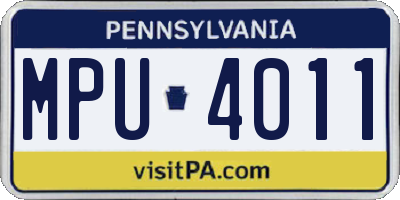 PA license plate MPU4011