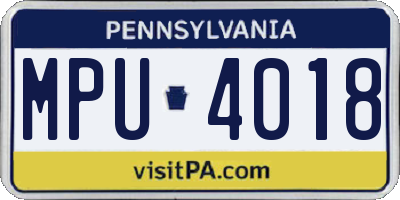 PA license plate MPU4018