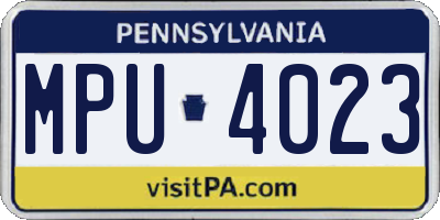 PA license plate MPU4023
