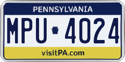 PA license plate MPU4024
