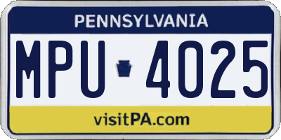 PA license plate MPU4025