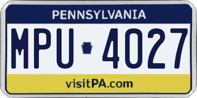 PA license plate MPU4027