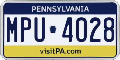 PA license plate MPU4028