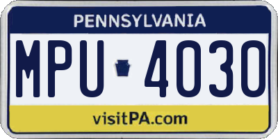PA license plate MPU4030
