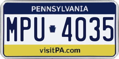 PA license plate MPU4035