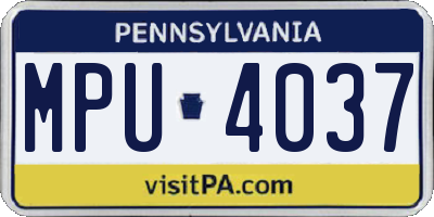 PA license plate MPU4037