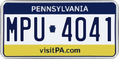PA license plate MPU4041