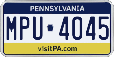 PA license plate MPU4045
