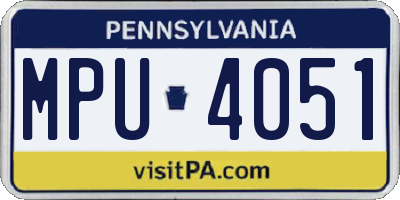 PA license plate MPU4051