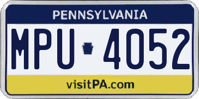 PA license plate MPU4052
