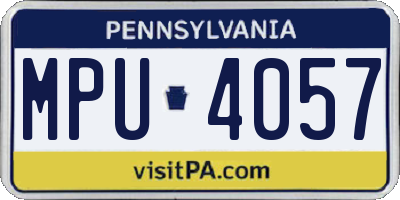 PA license plate MPU4057