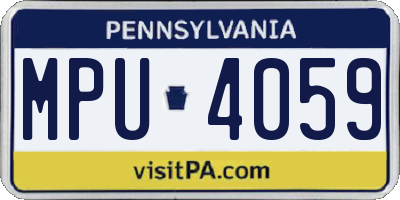 PA license plate MPU4059