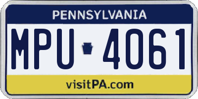 PA license plate MPU4061