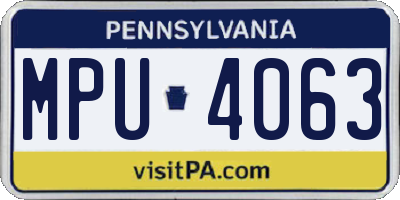 PA license plate MPU4063