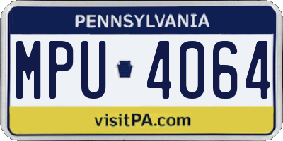 PA license plate MPU4064