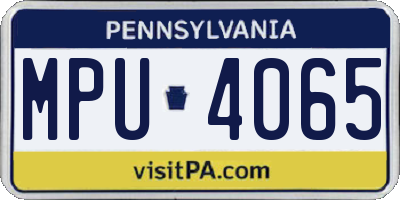 PA license plate MPU4065