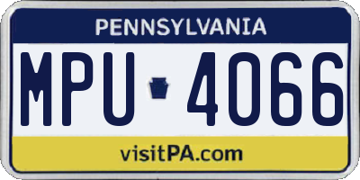 PA license plate MPU4066