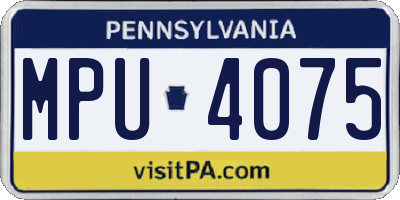 PA license plate MPU4075
