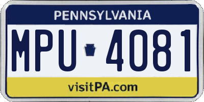PA license plate MPU4081