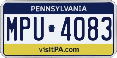 PA license plate MPU4083